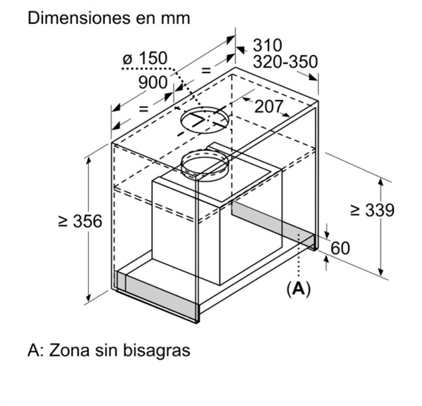 Balay 3BD896MX - Campana Integrada 90 Cm Iluminación LED Clase A Inox