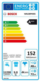 Bosch WAU28PHXES - Lavadora carga frontal 9Kg 1400 rpm A+++ acero inox