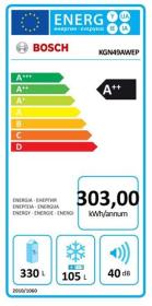 Bosch KGN49AWEP - Frigorífico Combi 203x70cm NoFrost Blanco A++