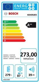 Bosch KGN39LBE5 - Frigorífico Combi NoFrost 203x60 A++ Cristal Negro