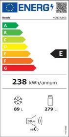 Bosch KGN39LBE5 - Frigorífico Combi NoFrost 203x60 E Cristal Negro