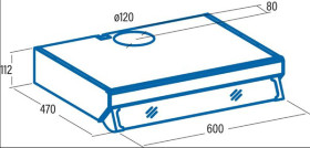 Cata 02013007 - Campana Convencional F 2260 WH 60cm Color Blanco