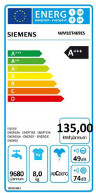 Siemens WM10T469ES - Lavadora 8Kg 1000rpm Bitérmica Clase A+++ Blanco
