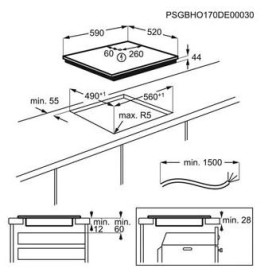 Aeg IKK63302FB - Placa de inducción 60 cm 3 zonas biselada Hob2Hood