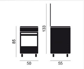 Vitrokitchen CB55IB - Cocina Gas Butano 4 Fuegos 85 x 50cm Inox