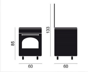 Vitrokitchen RU6060B - Cocina de Gas Butano Rústica 85 x 60 cm Antracita