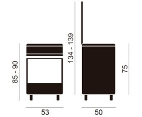 Vitrokitchen UN55IB - Cocina Gas Butano 4 Fuegos 85 x 53cm Inox
