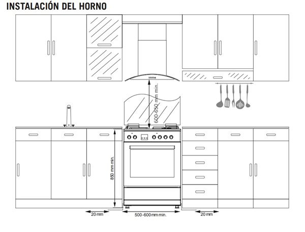 Vitrokitchen MX96IB - Cocina de gas butano Matrix 90x60 Acero Inox