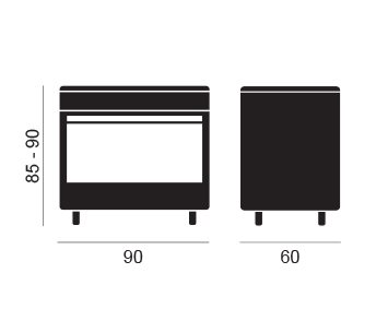 Vitrokitchen MX96IB - Cocina de gas butano Matrix 90x60 Acero Inox