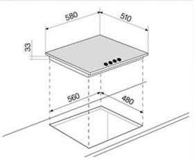 Vitrokitchen EN63IN - Placa de Gas Natural 4 Fuegos 60 cm Inox