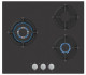 Vitrokitchen CG65NN - Placa Gas Natural 3 Fuegos Cristal Negro