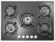 Vitrokitchen CG72NB - Placa de gas butano de 60cm con 5 fuegos Negro