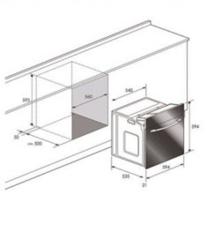 Vitrokitchen HG6IB - Horno de Gas Butano + Grill 50L Color Inox