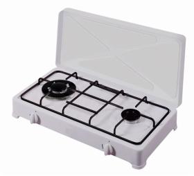 Vitrokitchen 250BB - Hornillo Gas Butano 2 Fuegos 60cm Acero Blanco