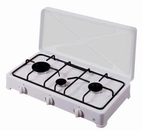 Vitrokitchen 300BB - Hornillo Gas Butano 3 Fuegos 60cm Acero Blanco