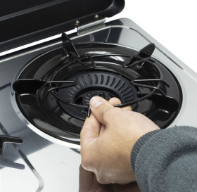 Vitrokitchen 360IB - Hornillo Gas Butano 3 Fuegos Tipo Ciclón Inox