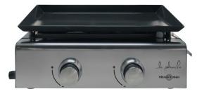 Vitrokitchen PG210IB - Plancha Gas Butano 2 Quemadores Acero Esmaltado
