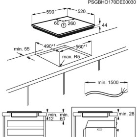 Aeg IAE63421CB - Placa de inducción de 3 zonas y 60 cm Hob2Hood