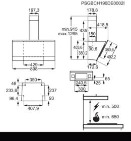 Aeg DVE5971HG - Campana decorativa en negro de 90cm Hob2Hood