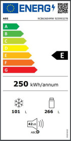 Aeg RCB636E4MW - Frigorífico combi No Frost 201 x 59,5 cm Blanco E