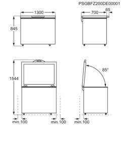 Aeg AHB538E1LW - Arcón congelador A++ de 84,5 x 1300 x 70 cm 371 L