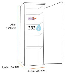 Beko RFNE312I31XBN - Congelador inox de 1 puerta de 185x59.5cm Clase F