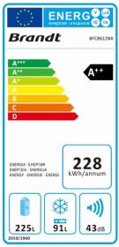 Brandt BFC8612NX - Frigorífico combi de 185x60cm Inox A++ 43dB