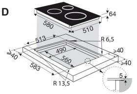 Brandt BPI6314B - Placa de inducción de 3 fuegos de 16, 18 y 28 cm