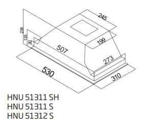 Beko HNU51311S - Campana integrada filtrante 53 cm Clase D