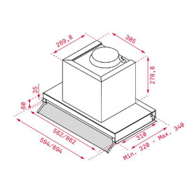 Teka 113100001 - Campana integrada 90 cm acero inoxidable Clase A