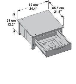 Meliconi 656144 - Base Elevadora lavadora y secadora con cajón