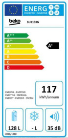 Beko BU1103N - Frigorífico Bajo Encimera Integrable 81.8x59.5cm A+