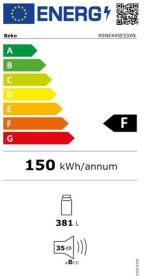 Beko RSNE445E33XN - Frigorífico inox 1 puerta Clase F 185 x 59.5 cm