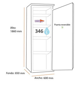 Balay 3FCE563WE - Frigorífico 1 puerta de 186x60cm Clase E LED