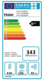 Haier HTF-610DSN7 - Frigorífico Americano NoFrost A++ Acero Negro