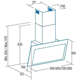 Cata 02159505 - Campana decorativa THALASSA 900XGGR 90 cm Gris	Cata 02159505 - Campana decorativa THALASSA 900XGGR 90 cm Gris