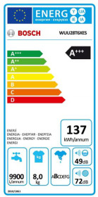 Bosch WUU28T6XES - Lavadora 8Kg 1400rpm Clase A+++ -30% Inox