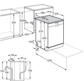 Aeg FFB53620ZW - Lavavajillas 60 cm 13 cubiertos Clase D AirDry