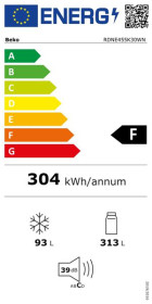Beko RDNE455K30WN - Frigorífico 2 puertas 185,0 x 70,0 cm blanco F