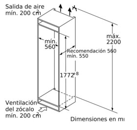 Balay 3GIF737F - Congelador integrable 177,2 x 55,8 cm A++ No Frost