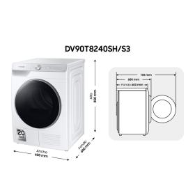 Secadora Serie 80 9kg Blanco DV90T8240SH