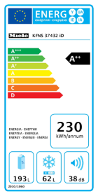 Etiqueta energética Frigorífico combinado Miele KE30000 KFNS 37432 iD