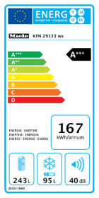 Etiqueta energética Frigorífico combinado Miele KS20000 KFN 29133 ws