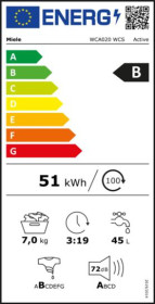 Etiqueta energética Lavadora Miele WA C-LINIE 64 L WCA020 WCS Active