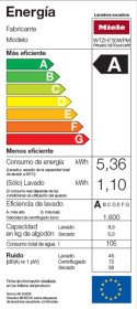 Etiqueta energética Lavadora-secadora Miele WT Z-LINIE BIG. WTZH730WPM PWash2.0&TDosXLWifi
