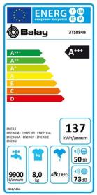 Balay 3TS884B - Lavadora 8Kg 1400rpm Inverter Clase A+++ Blanco