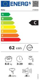Balay 3TS884B - Lavadora 8Kg 1400rpm Inverter Clase C Blanco