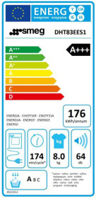 Smeg DHT83EES1 - Secadora Bomba de Calor 8Kg Inverter Clase A+++