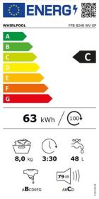 Whirlpool FFB 8248 WV SP - Lavadora 8Kg 1200rpm Inverter Clase C