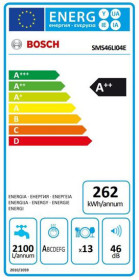 Bosch SMS46LI04E - Lavavajillas 13 Cubiertos EcoSilence Clase A++ Inox